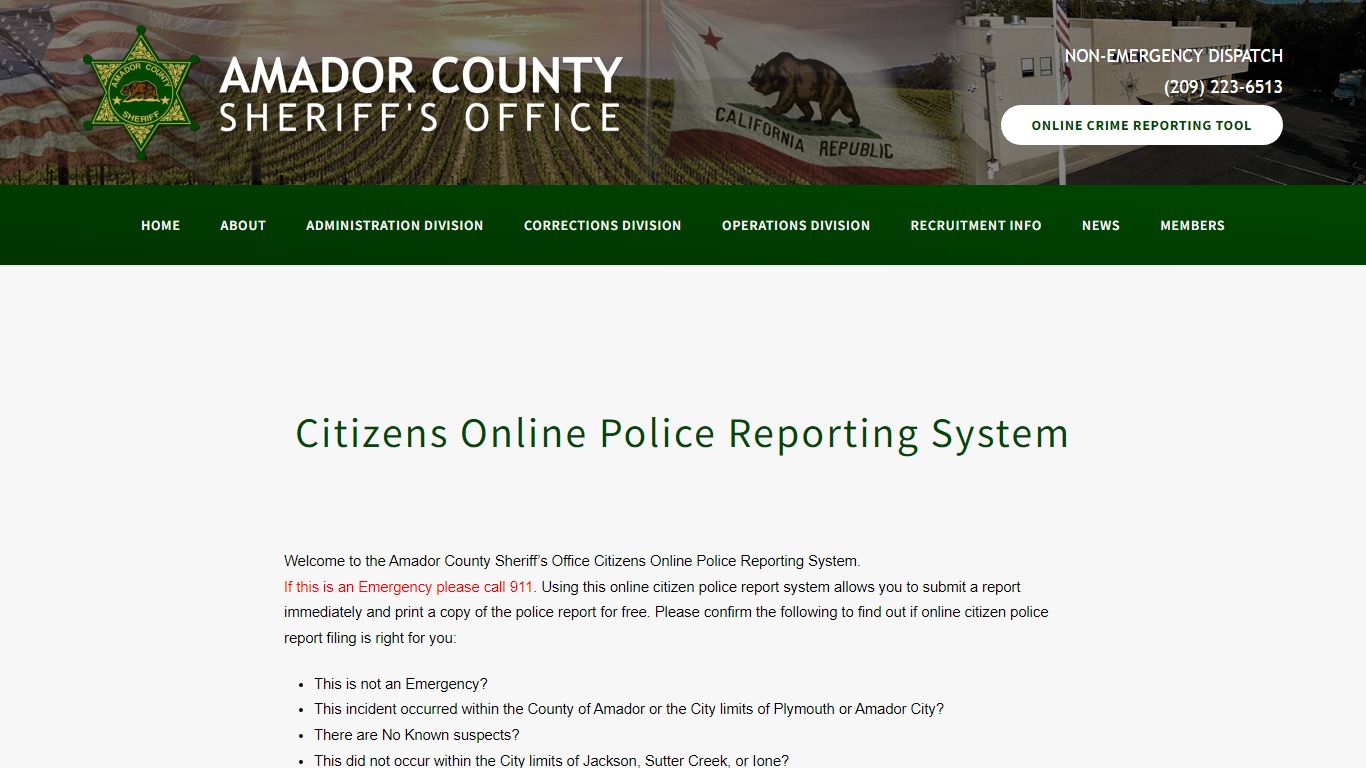 Crime Reporting Tool - Amador County Sheriff's Office